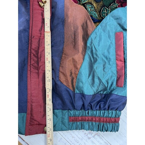 Vintage Westbound Windbreaker Womens L Petites Velvet Burnout Floral Jacket 80s - Picture 10 of 16